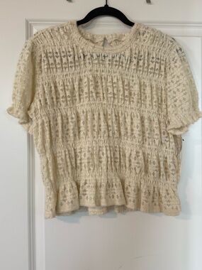 Treasure & Bond Cream Lace Top